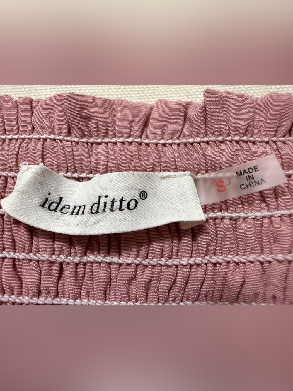 idem ditto Tiered Smocked Mini Skirt Dusty Rose S Barbiecore Coquette Dollette - Picture 2 of 7